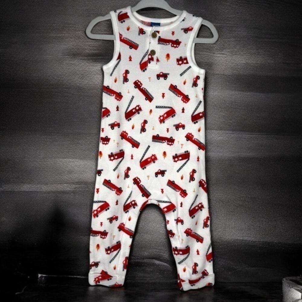 Old Navy Unisex Sleeveless Thermal-Knit Henley One Piece Jumpsuit Baby